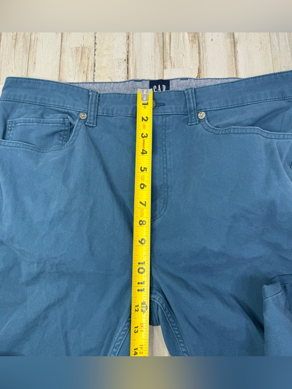Gap Mens Straight Leg Pants Khaki Blue Size 38x29 Button Zip Close - Picture 7 of 11